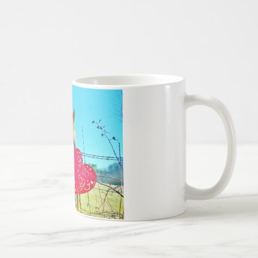 Mug Cheval blanc et Brown Valentine Coeurs (Droite)