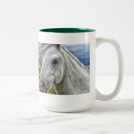 Mug Cheval Blanc/Gris (Droit)