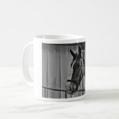 Mug Cheval blanc noir - Art de la photographie animale (Devant gauche)