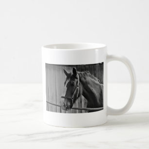 Mug Cheval blanc noir - Art de la photographie animale