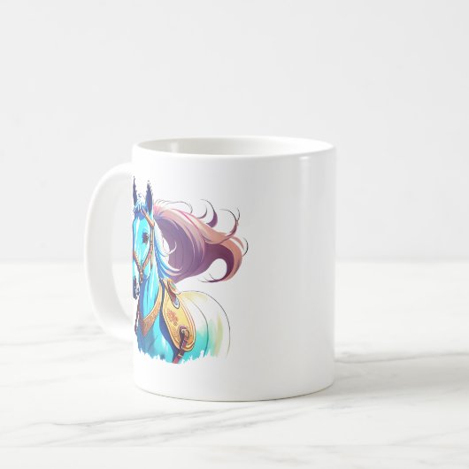 Mug Cheval bleu (Devant gauche)