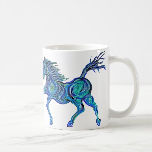 Mug Cheval bleu peint (Droite)