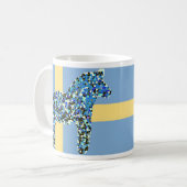 Mug Cheval bleu suédois de Dala de mosaïque (Devant gauche)