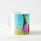 Mug Cheval blond et Coeurs rose et rouge (Devant gauche)