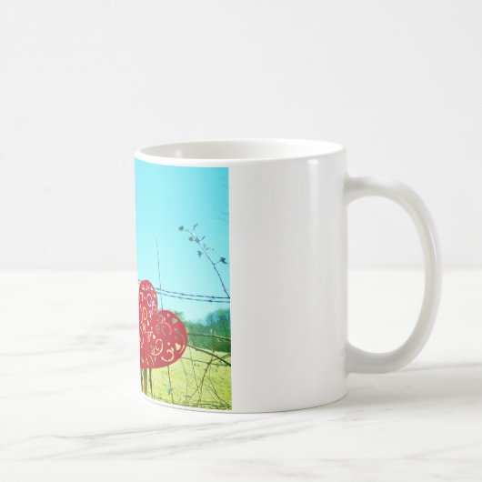 Mug Cheval blond et Coeurs rose et rouge (Droite)