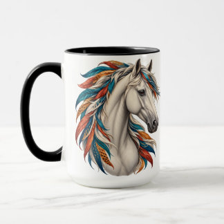 Mug Cheval Boho à Crinière Feuillue