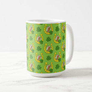 Mug Cheval Brown avec Chaussure de Cheval d'Or, Motif 