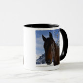 Mug Cheval Brown en hiver (Devant droit)