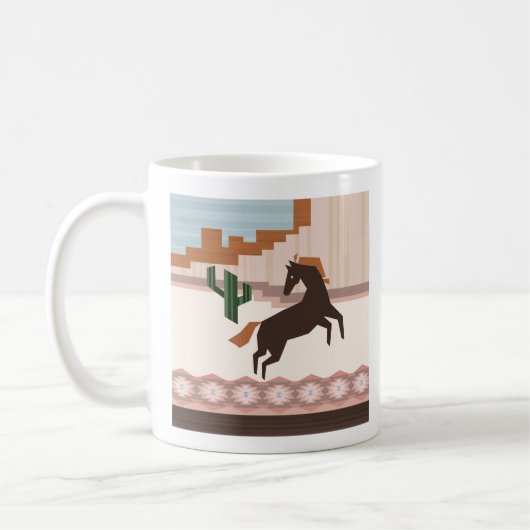 Mug Cheval Brown sauvage du Sud-Ouest et Cactus (Gauche)