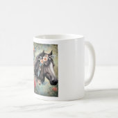 Mug Cheval brun dans les fleurs. (Devant droit)