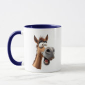 Mug Cheval cartoon drôle, complètement dingue. (Gauche)