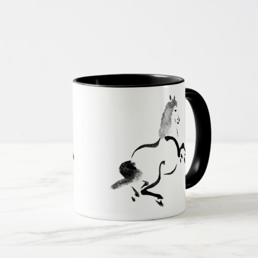 Mug Cheval chinois vintage (Devant droit)
