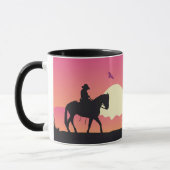Mug Cheval Cowboy Pink Sunset Desert (Gauche)