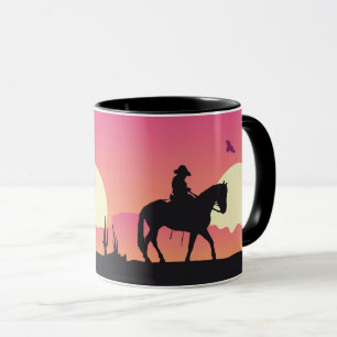 Mug Cheval Cowboy Pink Sunset Desert