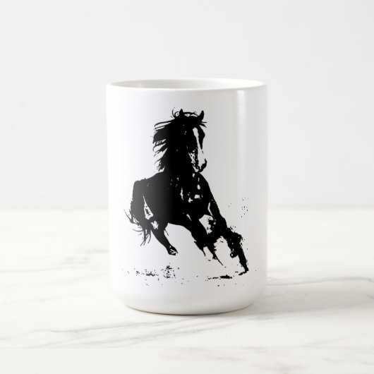 Mug Cheval d'art pop noir et blanc (Centre)