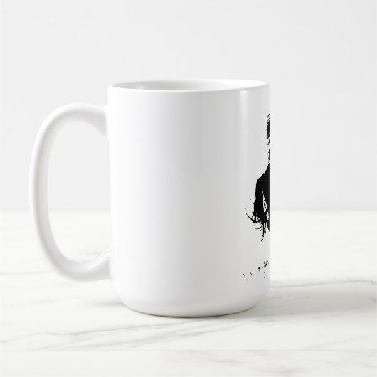 Mug Cheval d'art pop noir et blanc (Gauche)