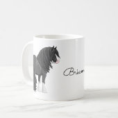 Mug Cheval d'attelage noir et blanc de la bannière Tzi (Devant gauche)
