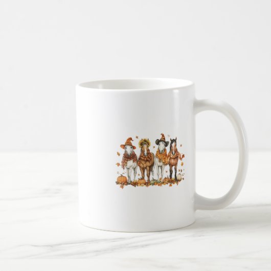 Mug Cheval d'automne de Thanksgiving Cheval Feuilles d (Droite)