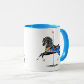 Mug Cheval de Carrousel Noir (Devant droit)