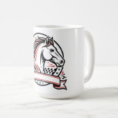Mug Cheval de course avec accents rouges (Devant droit)