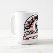 Mug Cheval de course avec accents rouges (Devant gauche)