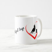 Mug Cheval de course Silhouette personnalisé, Coeur (Devant droit)