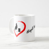 Mug Cheval de course Silhouette personnalisé, Coeur (Devant gauche)