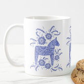 Mug Cheval de Dala suédois Périwinkel bleu et blanc