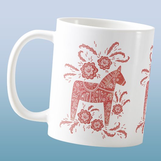 Mug Cheval de Dala suédois Rouge Blanc