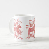 Mug Cheval de Dala suédois Rouge Blanc (Devant gauche)