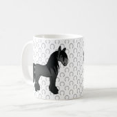 Mug Cheval de dessin animé Black Gypsy Vanner Clydesda (Devant gauche)