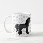 Mug Cheval de dessin animé Black Gypsy Vanner Clydesda (Gauche)