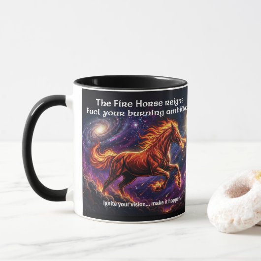 Mug Cheval de feu "Ambition brûlante" (Avec donut)