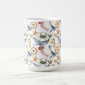 Mug Cheval de mer, Navires Roue, baleines, Crabe, Élev (Centre)