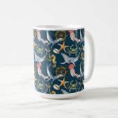 Mug Cheval de mer, Navires Roue, baleines, Crabe, Star (Devant droit)