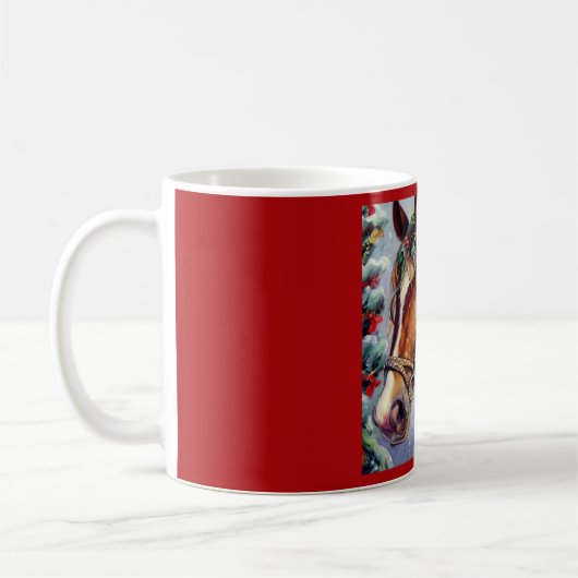 Mug Cheval de Noël 2 (Gauche)