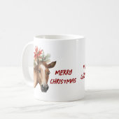 Mug Cheval de Noël en aquarelle (Devant gauche)