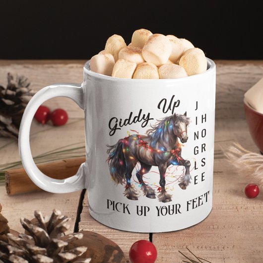 Mug Cheval de Noël occidental Giddy Up