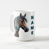 Mug Cheval de peinture avec perles autochtones (Devant gauche)