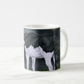 Mug Cheval de peinture overo à cadre noir et blanc (Devant droit)