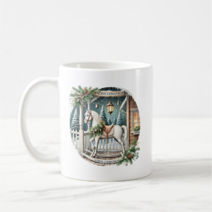 Mug Cheval de rocking Festive Noël ajouter monogramme