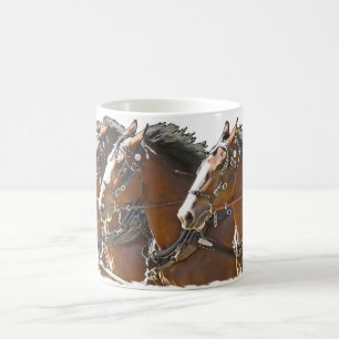 Mug Cheval de trait de quatre côte à côte Clydesdal