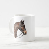 Mug Cheval de Watercolor Bay dans une brique (Devant gauche)