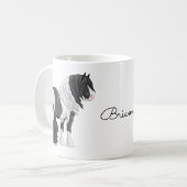 Mug Cheval d'équipage du Pinto noir Piebald Gypsy Vann (Devant gauche)