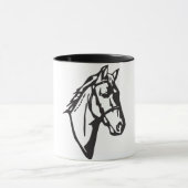 Mug Cheval Dessiner de la Musique (Centre)