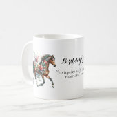 Mug Cheval d'hiver aux fleurs (Devant gauche)