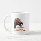 Mug Cheval drôle : Chuchotement plus fort, aucun café (Gauche)