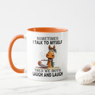 Mug Cheval drôle qui parle à moi-même - Nous rions tou