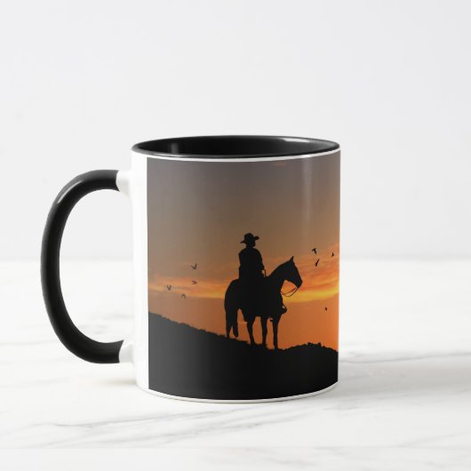 Mug Cheval du Coucher du soleil de Cowboy (Gauche)