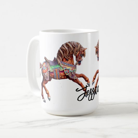 Mug Cheval en bois orné (Devant gauche)